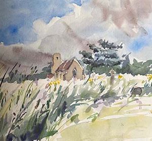 Ramsholt Church sketch, Mary-Anne Bartlett